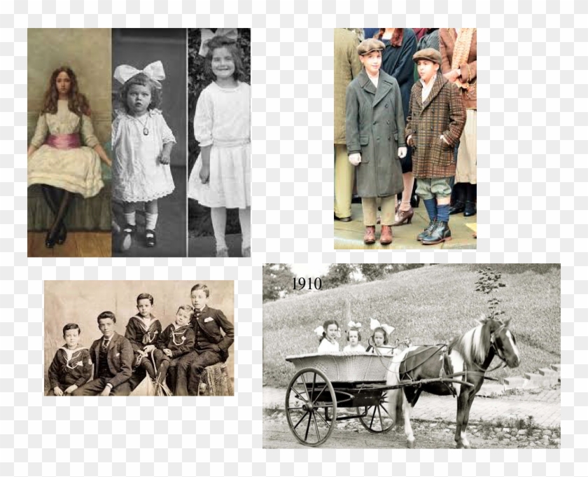 Girls Fashion- Mimicked Their Mothers, Decorated With - Child Edwardian Fashion Clipart