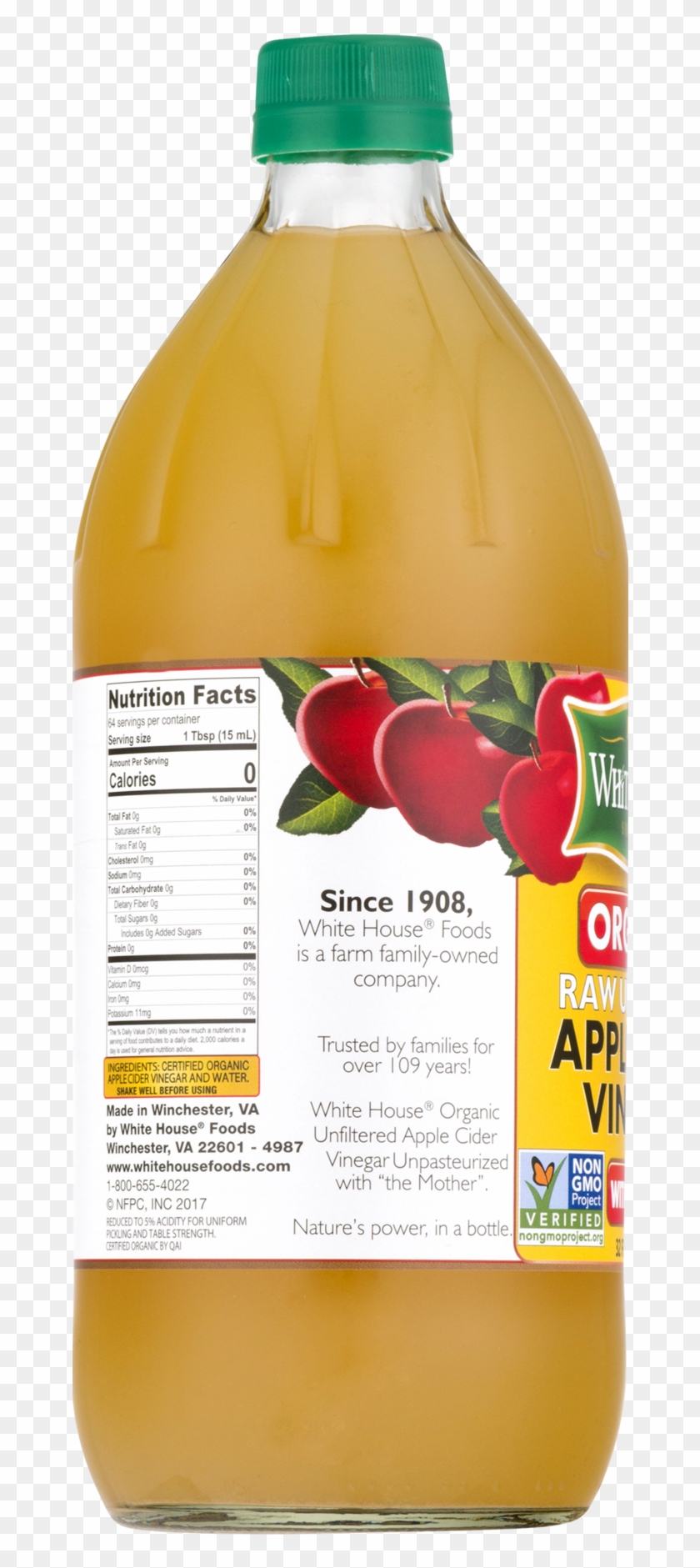 White House Organic Apple Cider Vinegar, Raw & Unfiltered, - White House Apple Cider Vinegar 16 Upc Clipart #426785