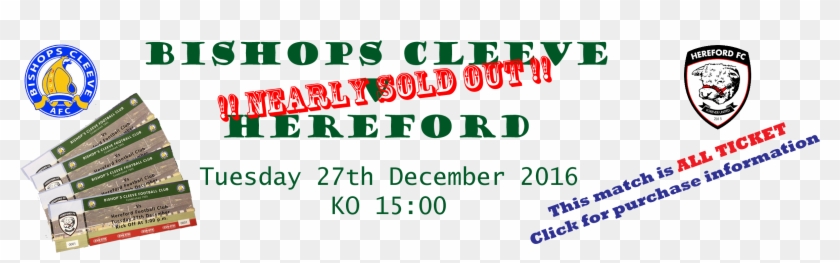 Bcfc V Hereford Dec 16 Nearly Sold Out - Bishop's Cleeve F.c. Clipart