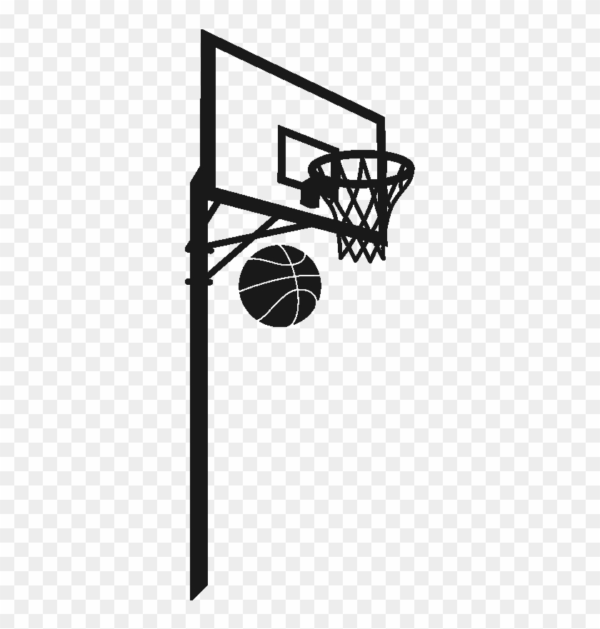 Ros Basketball Hoop1 - Basketball Stand Silhouette Png Clipart
