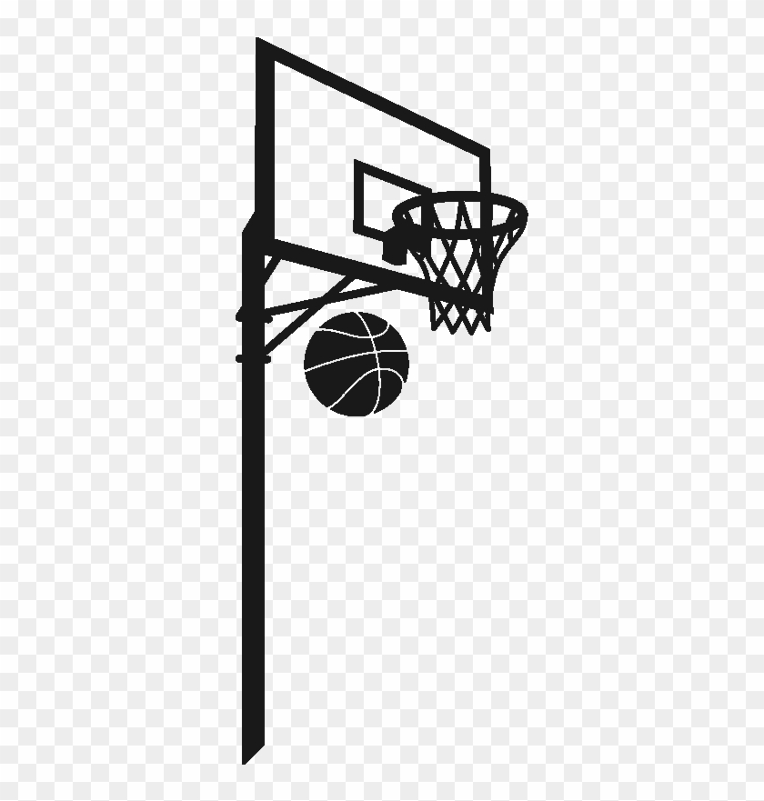 Ros Basketball Hoop1 - Basketball Stand Silhouette Png Clipart #427263