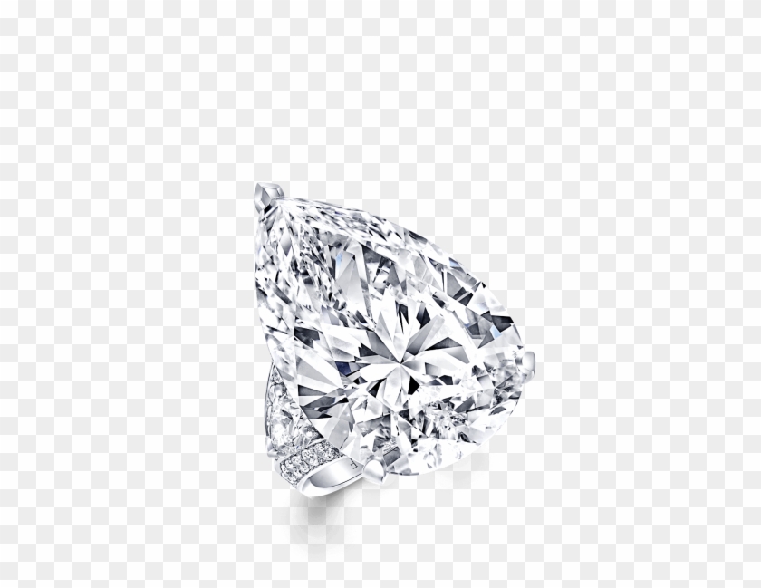 Shank View Of A Graff D Flawless Pear Shape Diamond - Graff Pear Shaped Diamond Ring Clipart