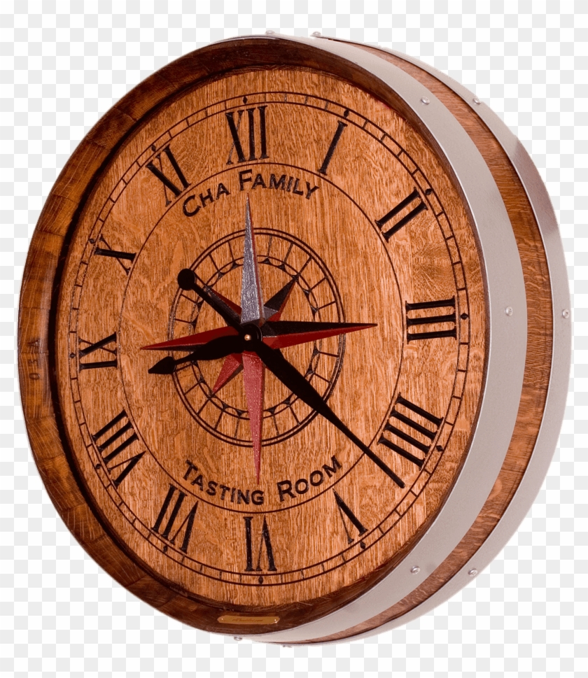 Compass Rose - Wine Barrel Top Clocks Clipart