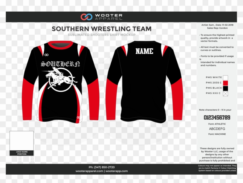 Southern Wrestling Shooting Shirt - Long-sleeved T-shirt Clipart