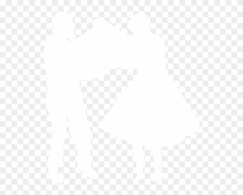 Small - Dancing Couple White Silhouette Png Clipart #428876