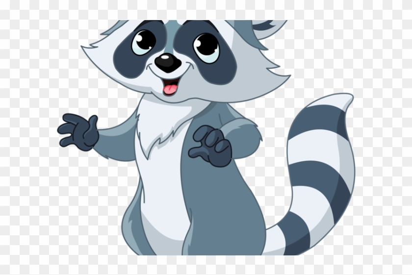 Raccoon Clipart Raccoon Tail - Funny Raccoon Cartoon - Png Download #428939