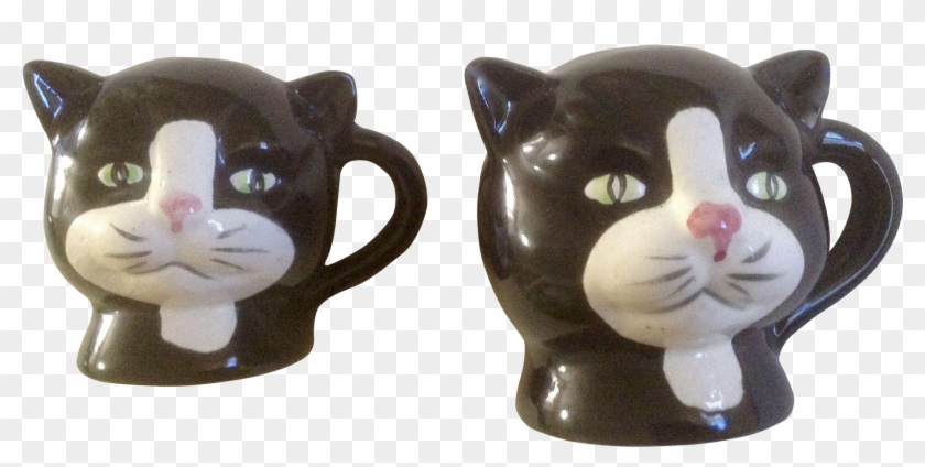 Rare Lego Black Cat Face Large Salt & Pepper Shakers - Figurine Clipart #429069