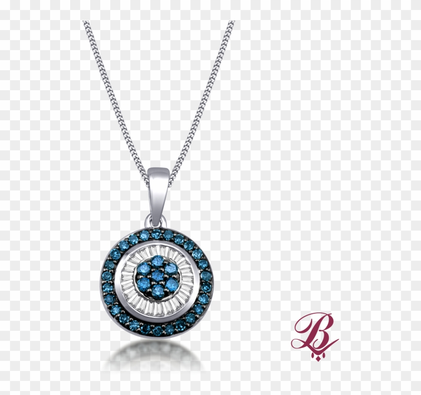 Enhanced Blue And White Diamond Pendant - Locket Clipart #429164