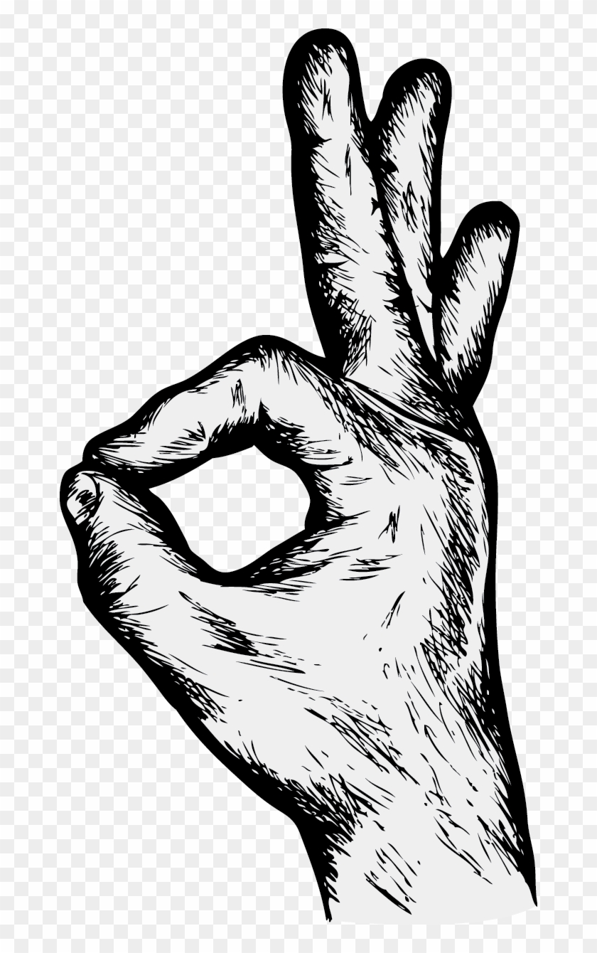 Ok Hand Signal - Hand Vector Clipart #429375