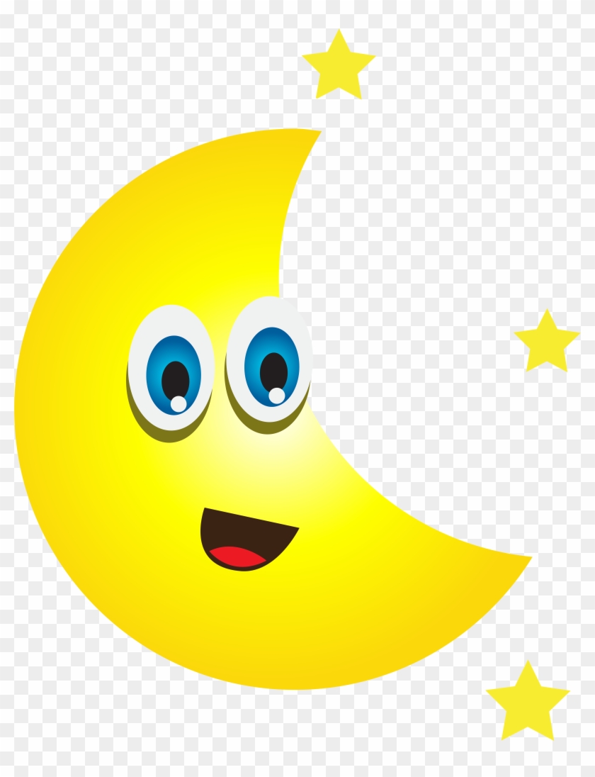 Cartoon Moon With Stars Png Clip Art Image Transparent Png