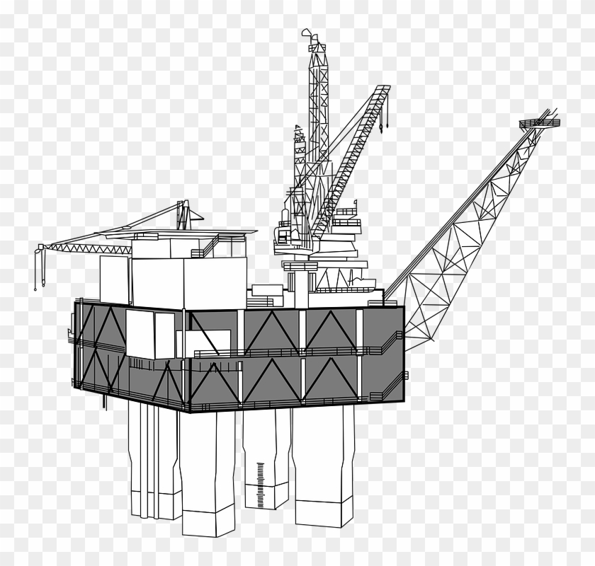 Oil Rig Drilling Offshore Oil Platform Derrick - Oil Rig Clip Art - Png Download