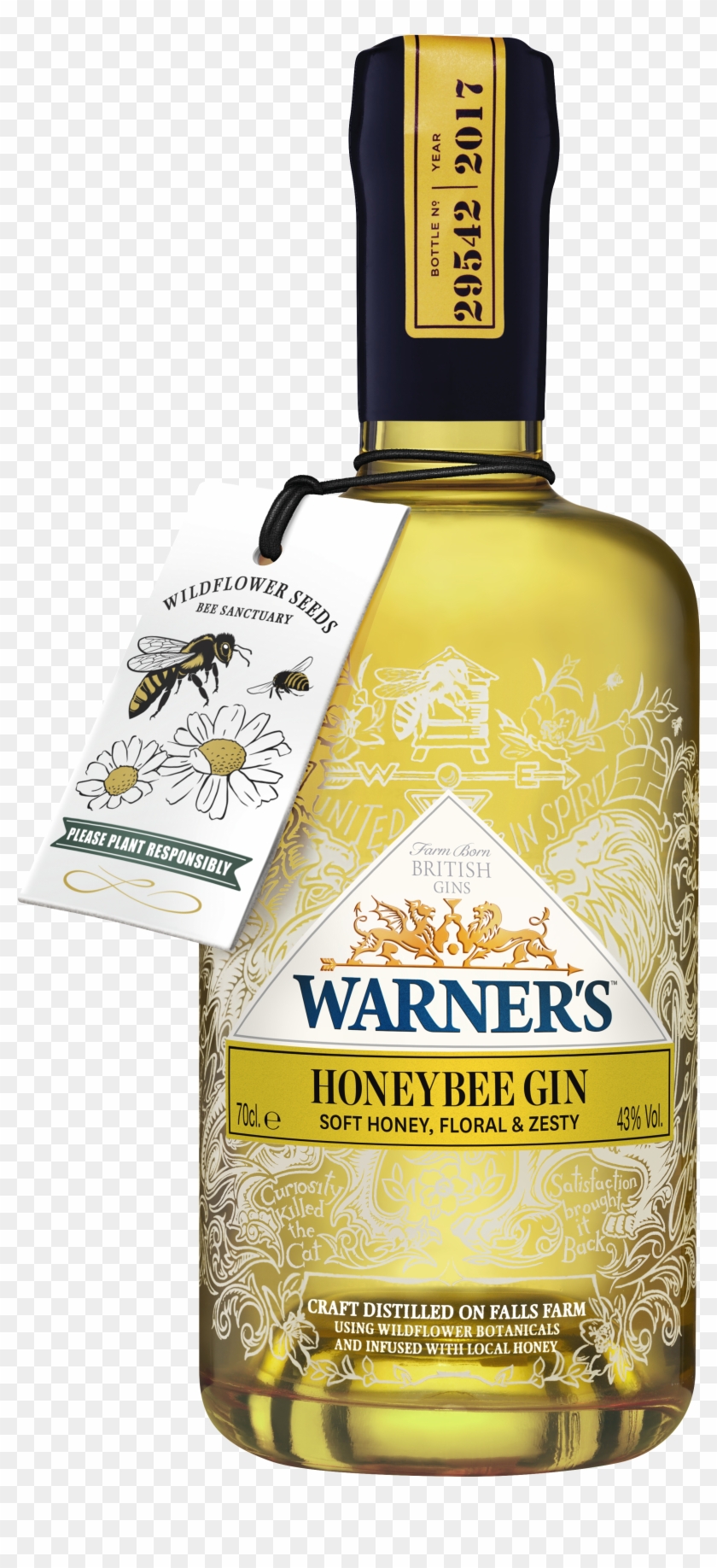 Warner's Honeybee Gin Buy Online Uk 5cl 20cl & 70cl - Warner Edwards Clipart
