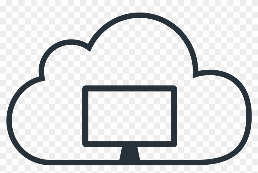 Cloud Web Hosting - Line Art Clipart