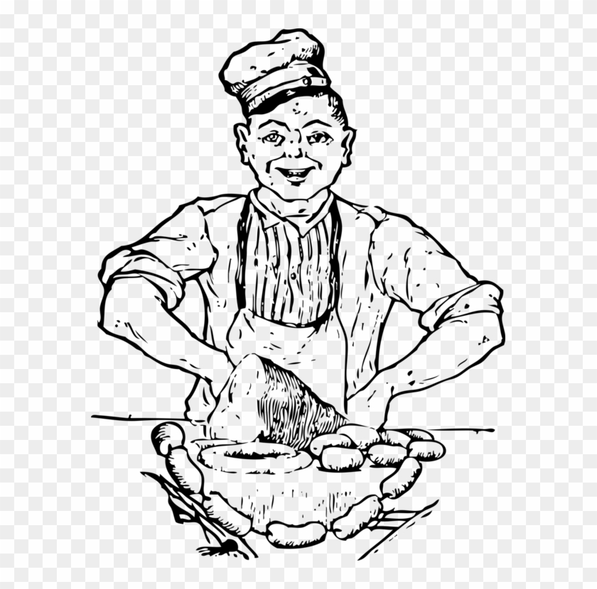 Butcher Paper Meat Market Butcher Knife Line Art - Butcher Black And White Clipart