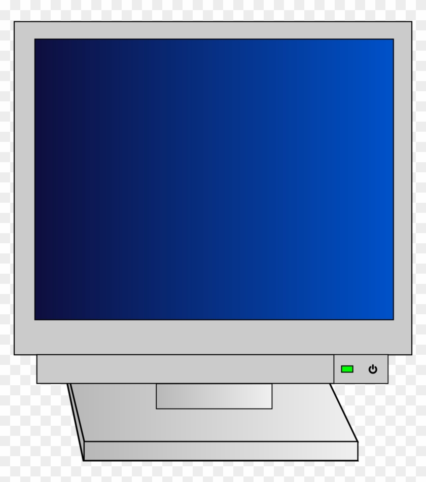 Crt Monitor With Power Light - Old Computer Monitor Clipart - Png Download #4202337