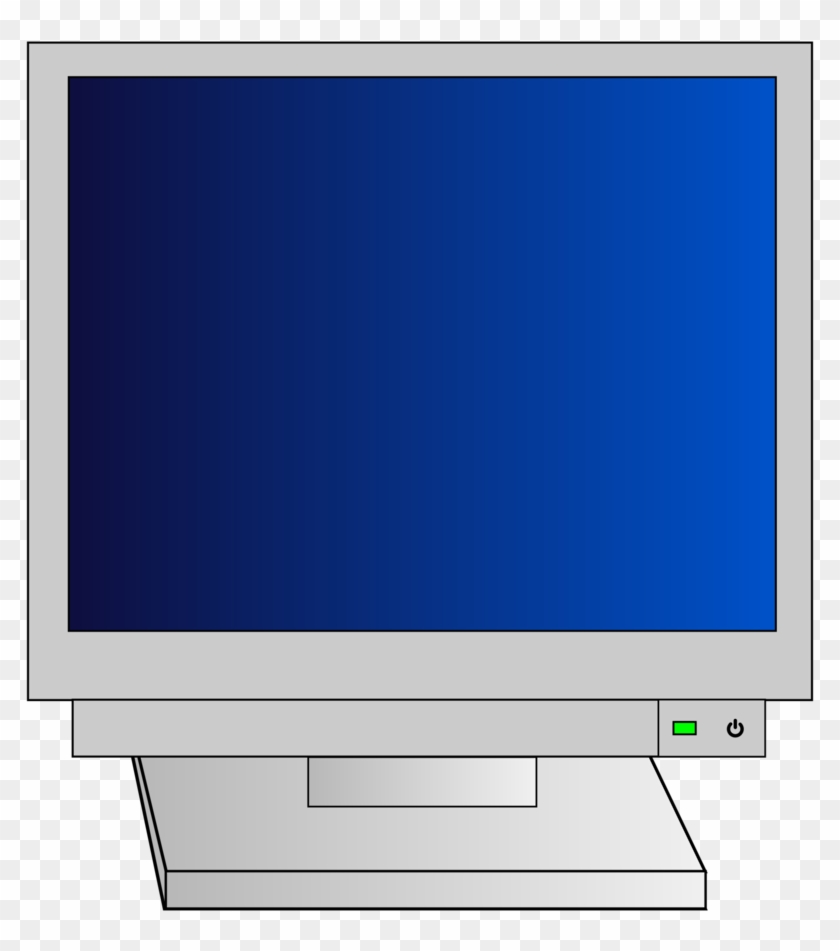 Crt Monitor With Power Light - Old Computer Monitor Clipart - Png Download