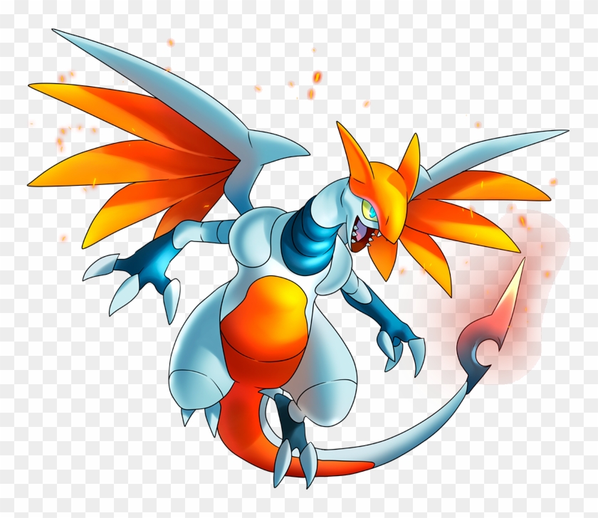 Pokemon Shiny Skarmochar Is A Fictional Character Of - Shiny Skarmory Pokemon Go Clipart #4202630