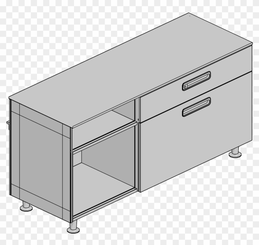 Stg-low,lh,1 1/2 Hi,17x48x24,drawer&nbsp - Coffee Table Clipart