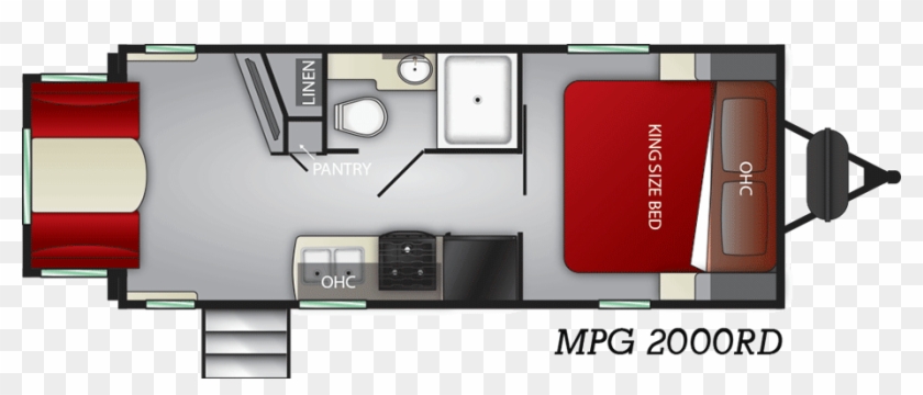 Mpg Mpg 2000rd Floorplan - Travel Trailer With Sofa Red Clipart