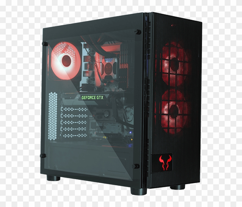 Amd X470 2-way Gpu Tower Gaming Desktop - Riotoro Cr500 Atx Mid Tower Case Clipart #4203653