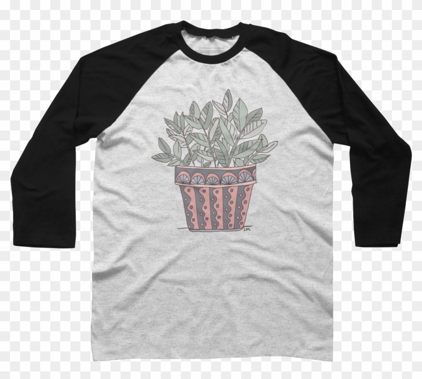 Potted Plant Baseball Tee - Epic Shirt Clipart #4204366