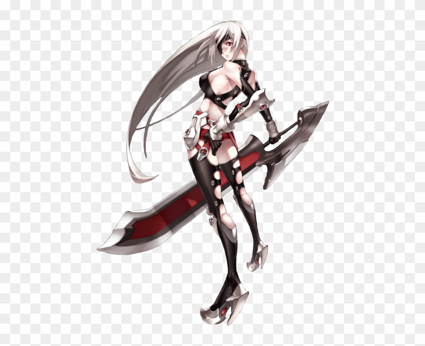 Anime Girl W/ Long Sword Photo Hmmmm - Girl Anime With Sword Png Clipart