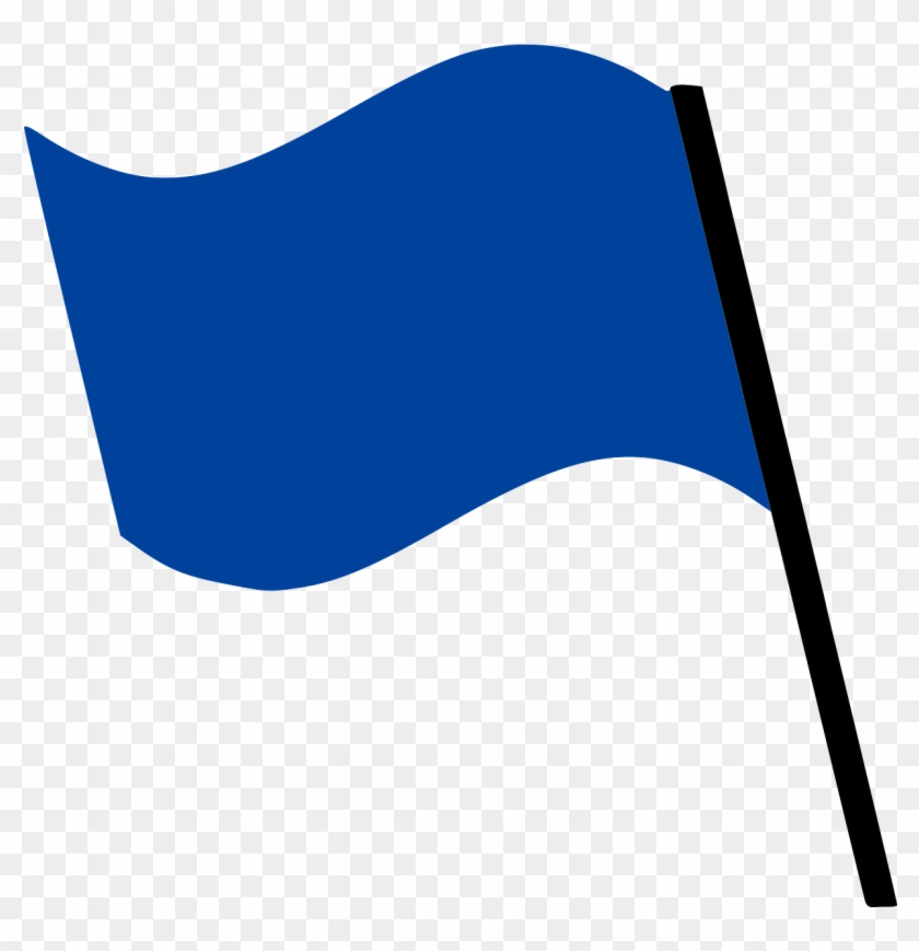 Flag Dark Blue Wind Blow Png Image - Bendera Biru Png Clipart #4204791