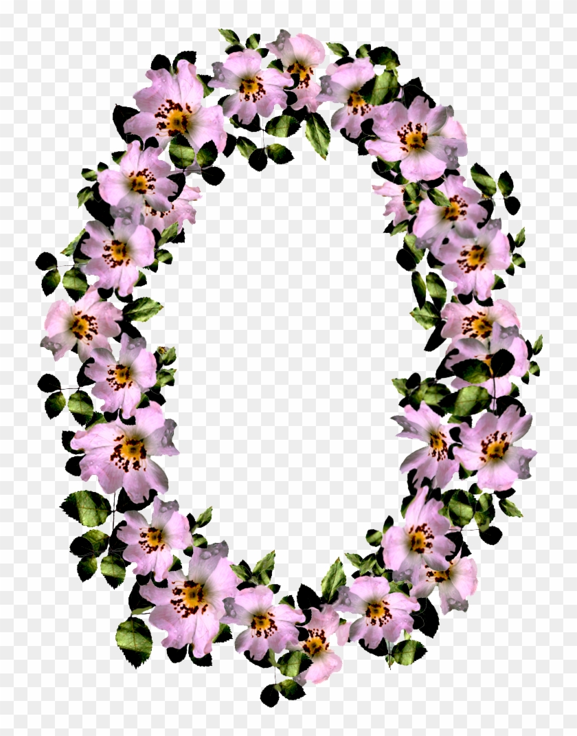 Berbatasan Bunga Png Pic - Molduras Ovais Com Flores Clipart #4206427