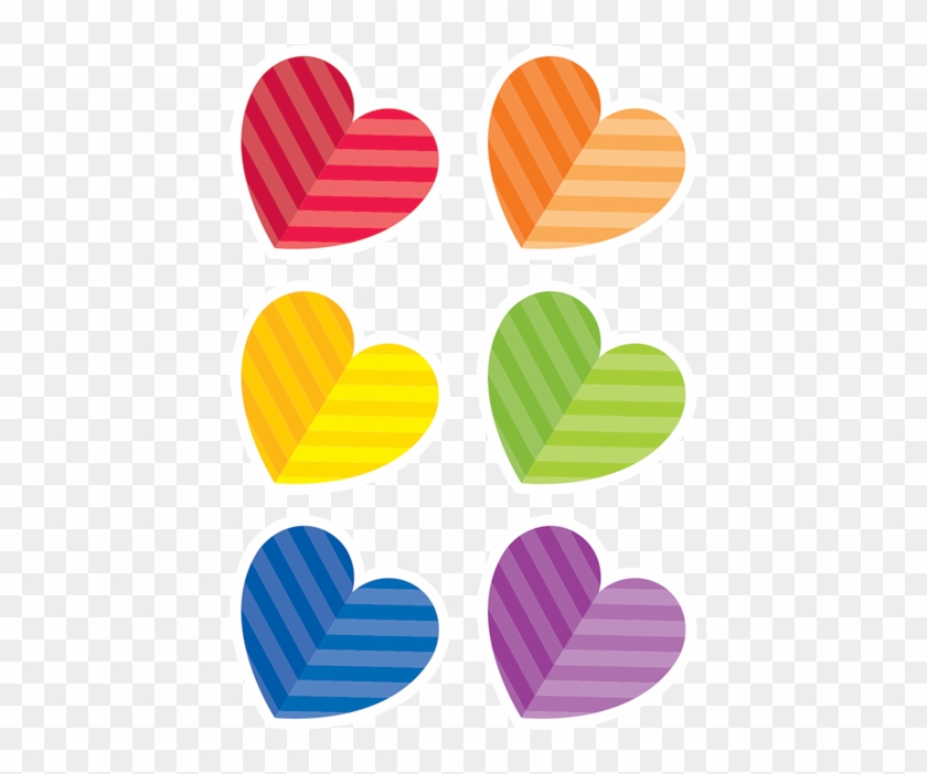 Cut-outs Rainbow Hearts 6" 36/pkg - Colored Hearts To Cut Out Clipart