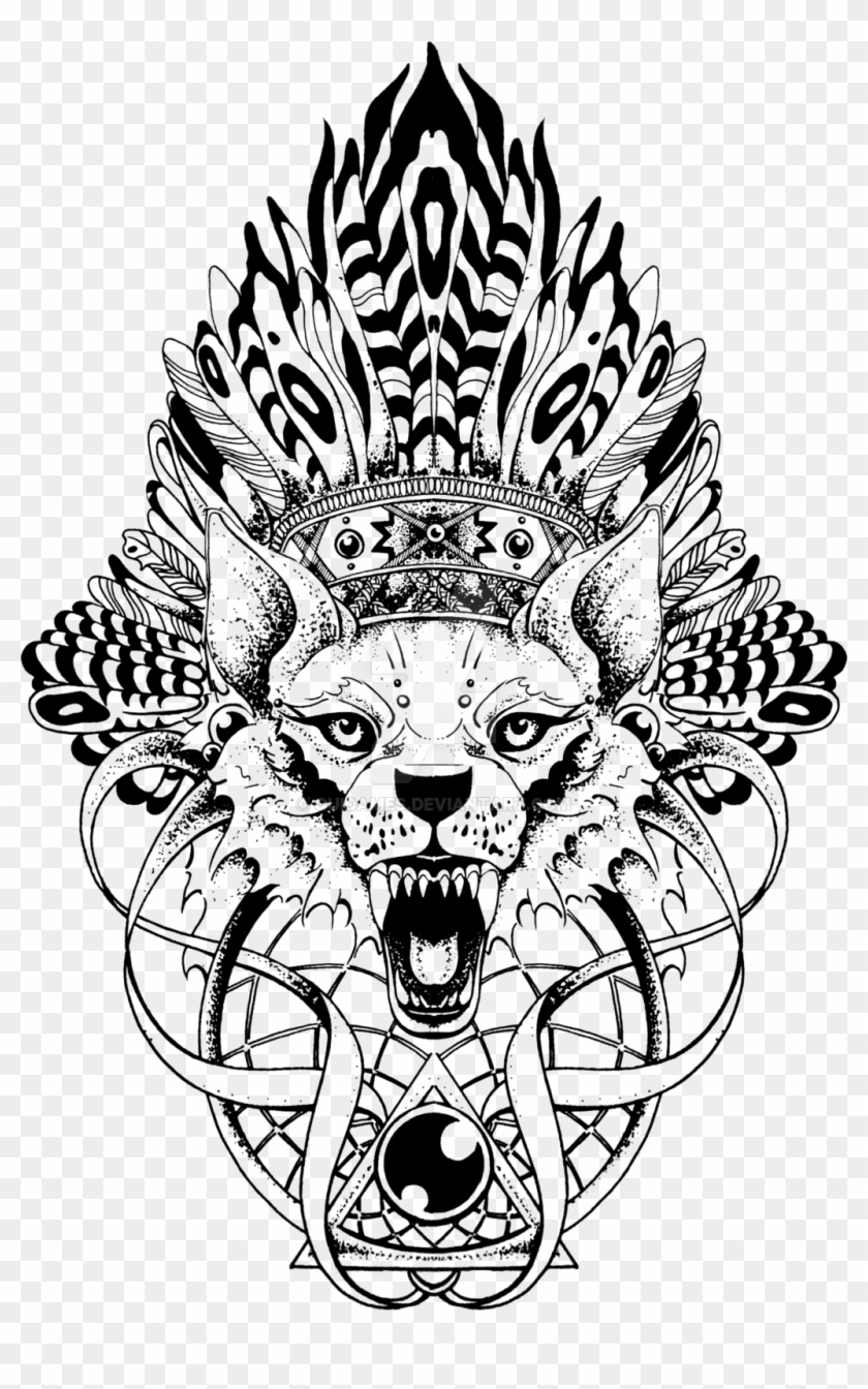 Graphic Library Library Image Conner Thing Png Animal - Wolf Angry Tattoo Drawing Clipart