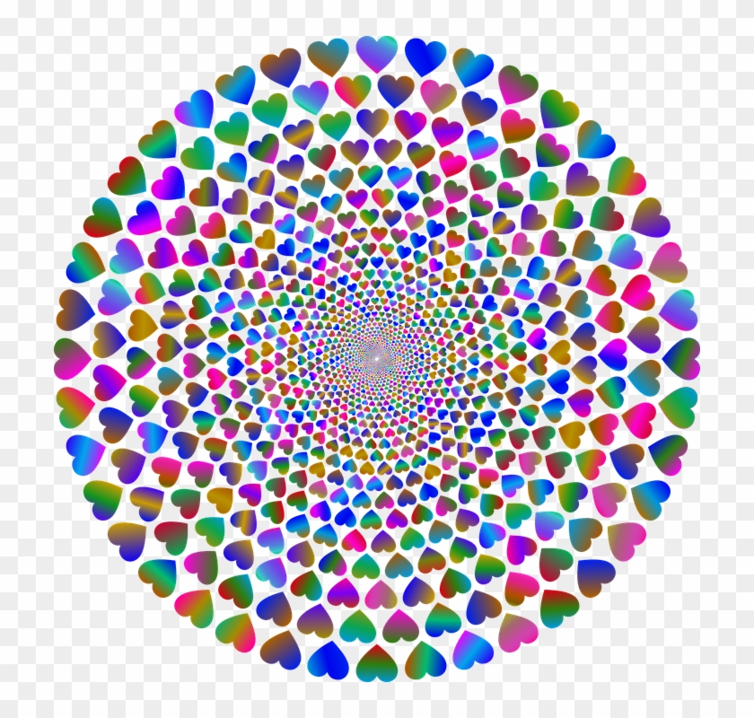 Colorful Prismatic Chromatic Rainbow Hearts Love - T-shirt Clipart