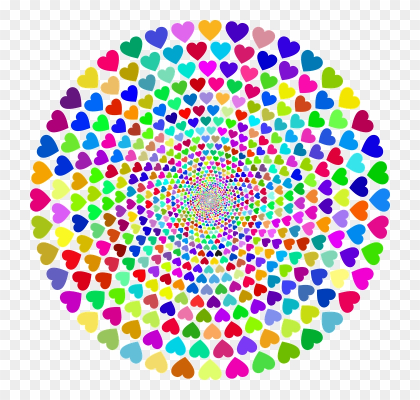 Colorful Prismatic Chromatic Rainbow Hearts Love - Colorful Images Of Hearts Clipart