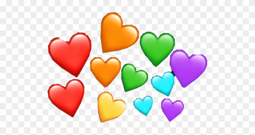 #rainbow #hearts #heartcrown #cute #color - Heart Clipart