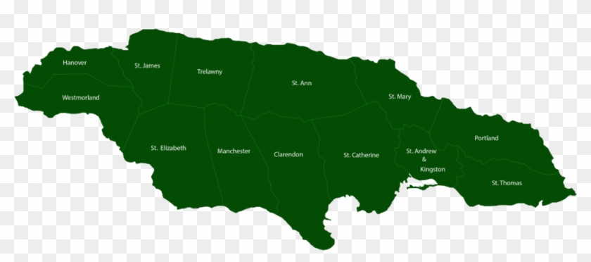 Map Of Jamaica - Gray Map Of Jamaica Clipart #4208317