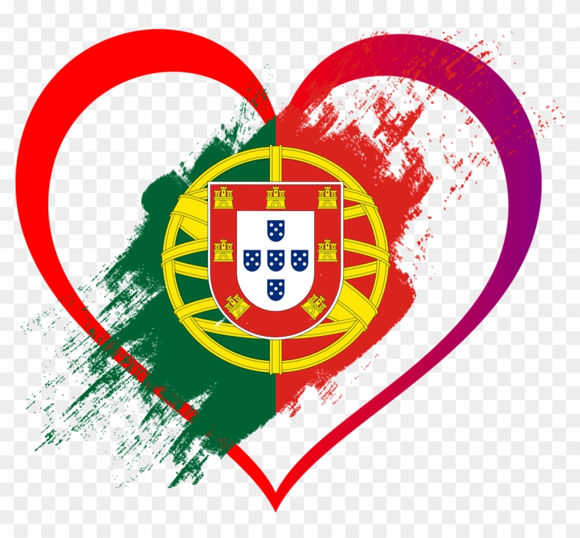 Flag Heart Love Portugal Nation Png Image - Portugal Flag In 1495 Clipart