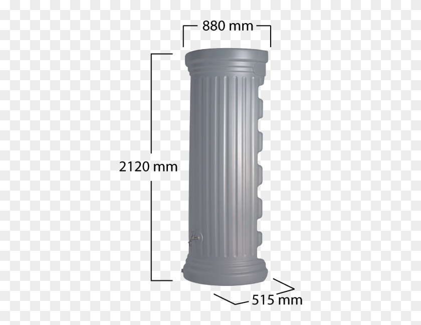 Column Wall Tank Stone Grey - Colonne Romaine Clipart #4208678