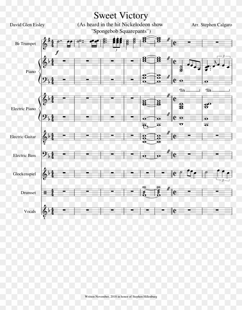 David Glen Eisley Sheet Music For Piano, Trumpet, Guitar, - Sweet Victory Piano Letters Clipart #4209498