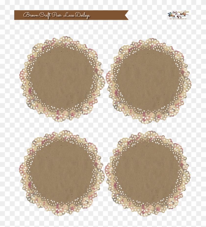 Floral And Brown Craft Paper Doilies - Circle Clipart