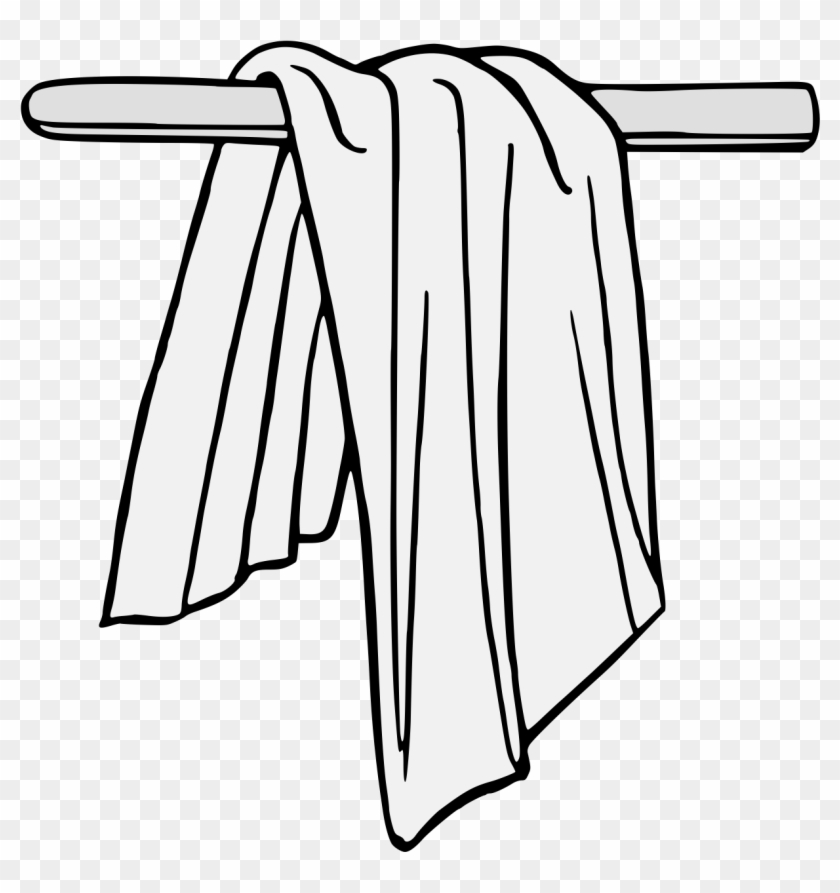 Cloth Hung Over A Rod - Sketch Clipart #4210191