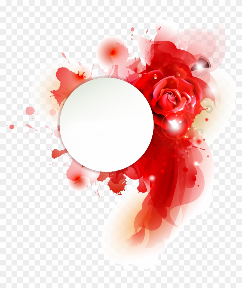 Watercolors Watercolor Roses Rose Red Nameplate Borders - Watercolor Red Flower Background Clipart