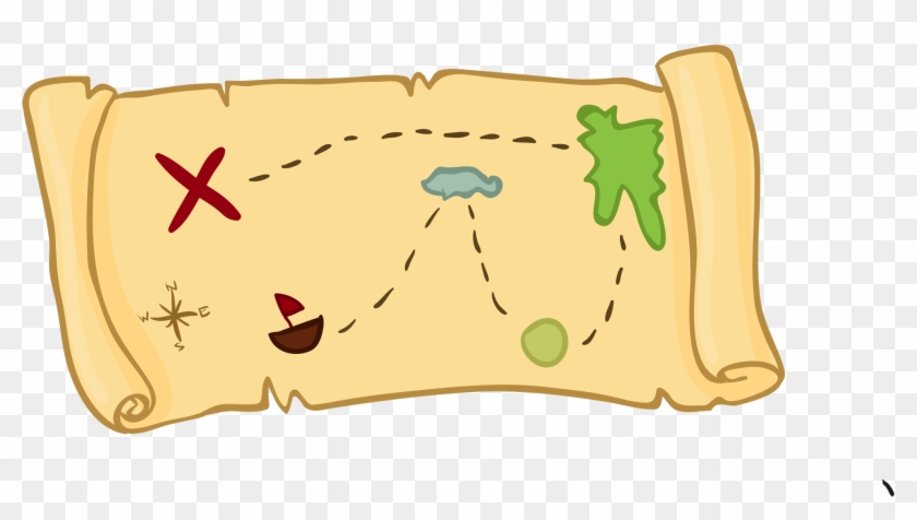 Treasure Map Cartoon Clipart - Png Download