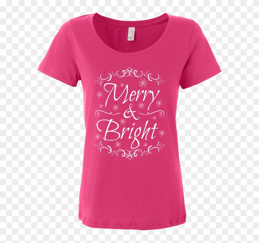 Merry & Bright T-shirt Design - T Shirt Message Running Clipart #4212505