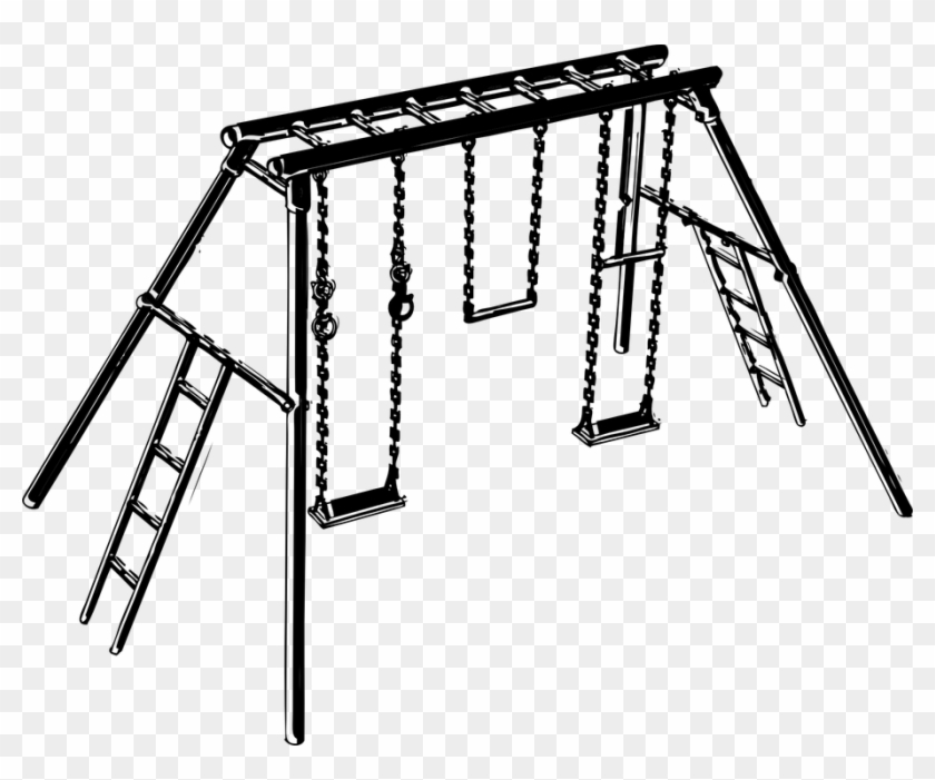 Playground Swings Climbing Frame Park Play - Jungle Gym Vs Ladder Clipart #4212568