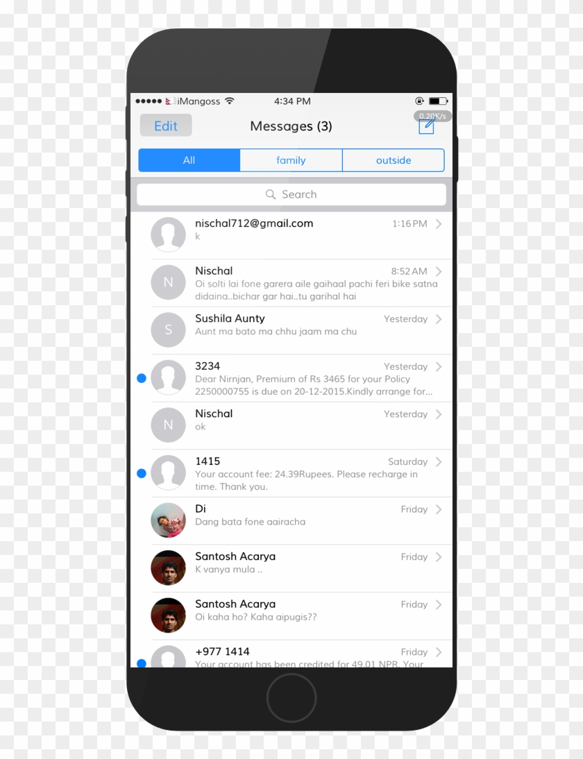We Have A Number Of Messages & Attachments In Our Message - Iphone Clipart