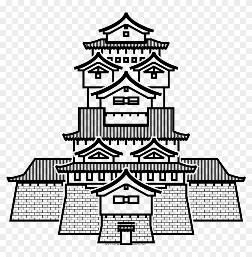 Shiro Coloring Page - Chinese Architecture Clipart