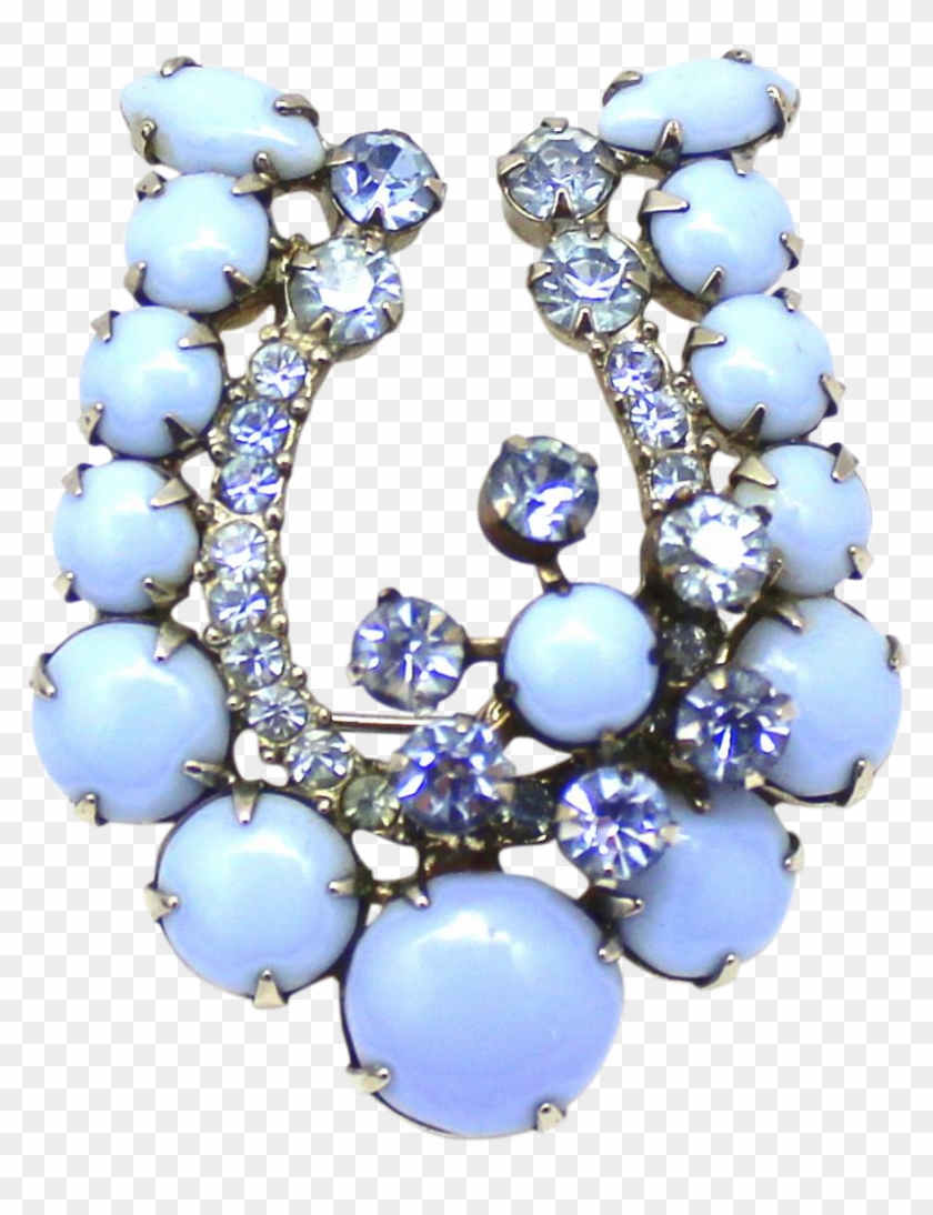 Vintage Juliana Book Piece Baby Blue Milkglass Cabochon - Bead Clipart #4213785