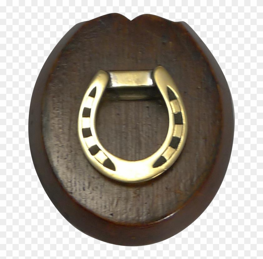 Antique English Oak And Brass Horseshoe Letter / Paper - Circle Clipart #4213853