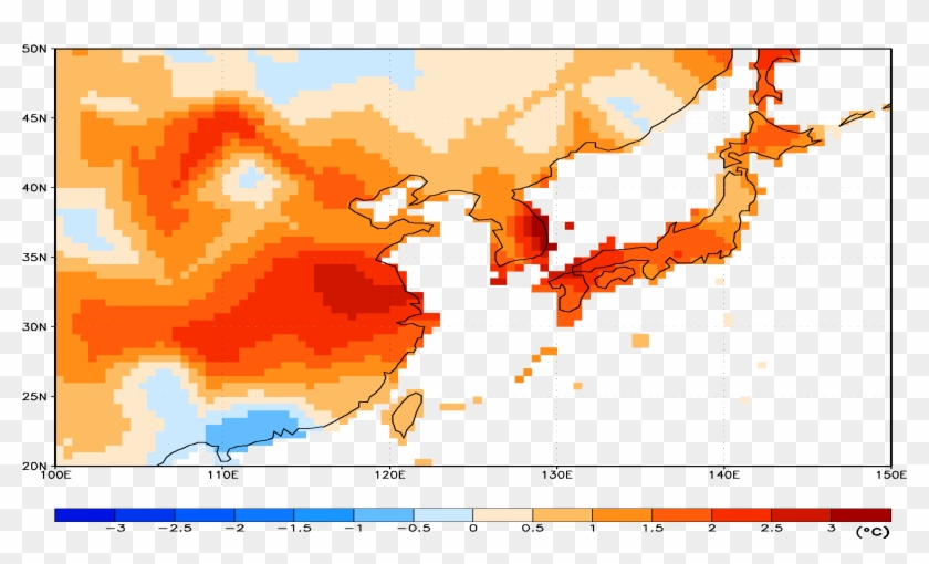 Distribution Of Surface Air Temperature Anomalies During - East Asia Heat Wave Clipart