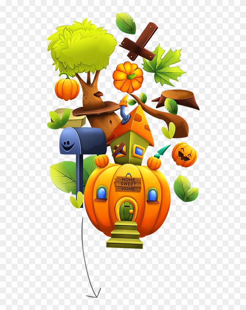 The Pumpkin House Island ○ , Png Download Clipart #4214763