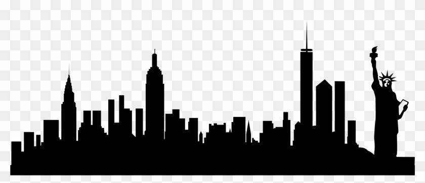 Skyline Silhouette, Silhouette Vinyl, Nyc Skyline, - Nyc Skyline Silhouette Clipart